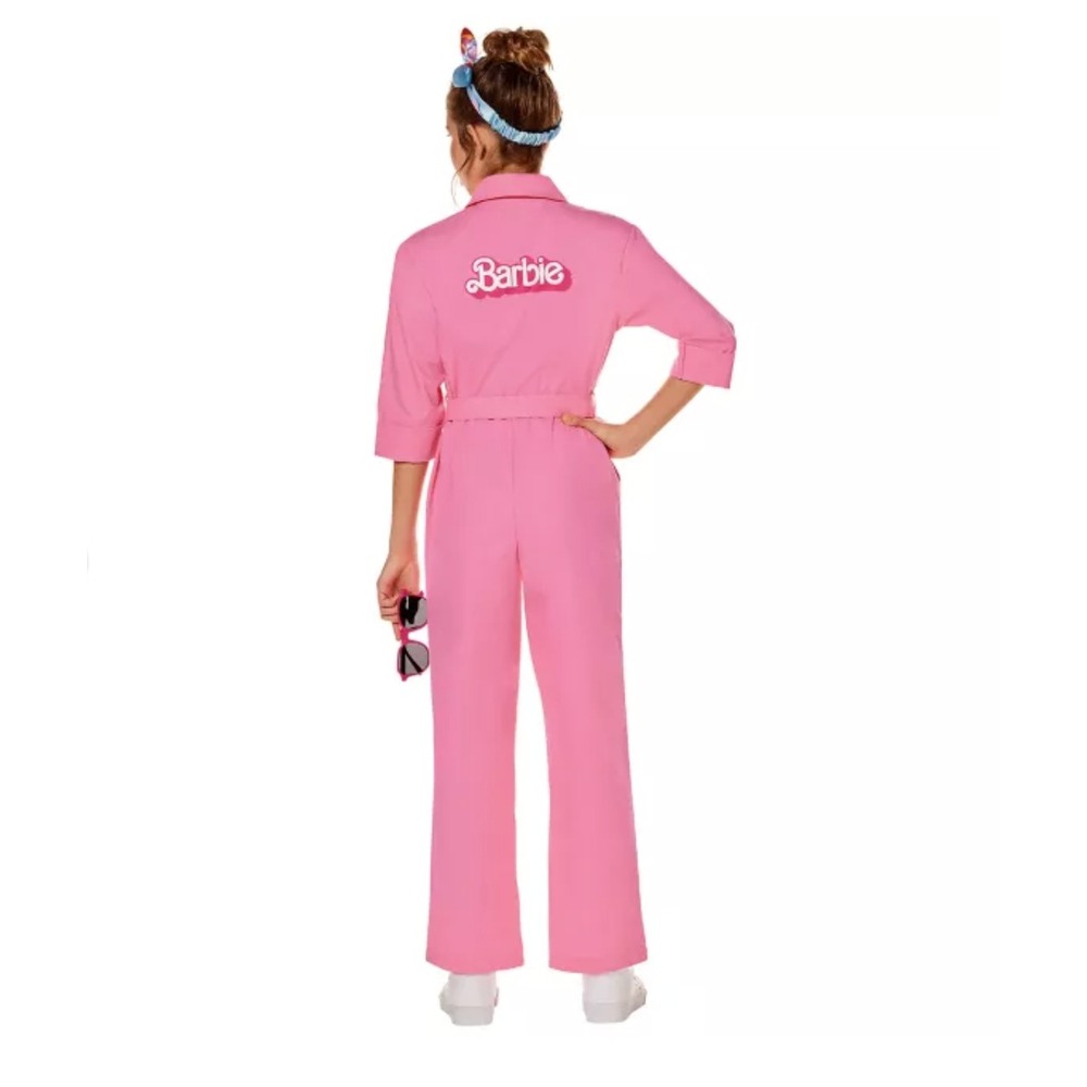 Barbie The Movie Kids Pink Power Jumpsuit Spirit Halloween Costume Med 8-10 NEW - Picture 2 of 15